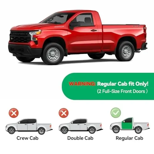 in-Channel Rain Guards for 2019-2026 Chevy Silverado & GMC Sierra 1500 Regular/Standard Cab, Window Visor Shields Vent Deflector Shade Wind Dark Smoke for 2020-2026 Silverado/Sierra 2500HD 3500HD - 2