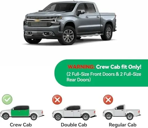 2019-2026 Chevy Silverado/GMC Sierra 1500 Crew Cab uchun kanal ichidagi yomg‘irdan saqlovchilar, deraza soyaboni qalqoni shamollatish deflektori soya shamoli to‘q tutun 2020 2021 2022 2023 2024 2025, lenta bilan ichki o‘rnatish, 4 dona - 2