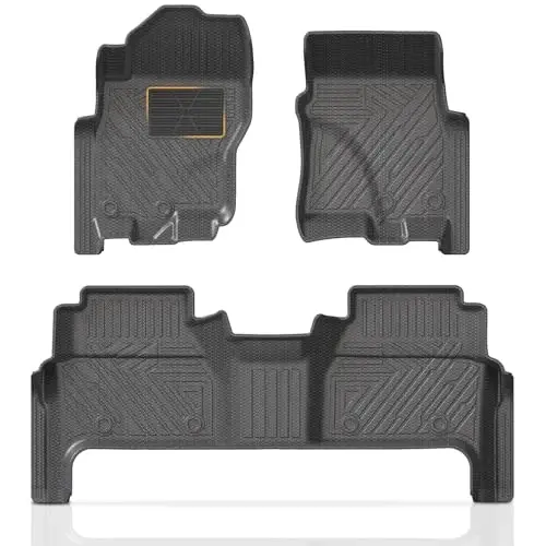 2022-2026 Nissan Frontier Crew Cab Aksesuarları için KUST Paspas (2. Sıra Koltuk Altı Saklamalı), Her Hava Koşuluna Uygun 2 Sıra Paspas, TPE Kauçuk, Yükseltilmiş Kenar, Uzatılmış Dudak, Ekstra Topukluk 