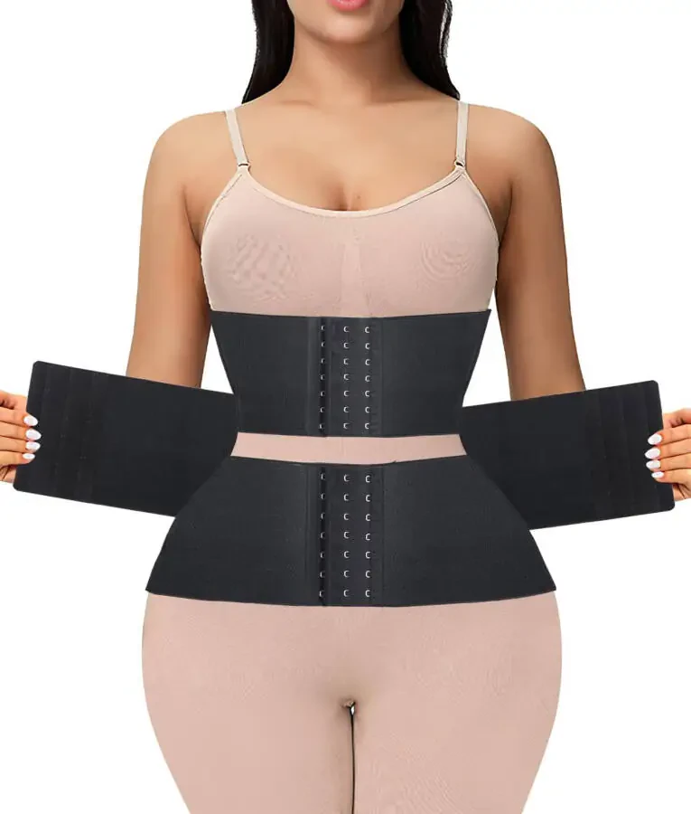 2022 New Style Upgraded Waist Trainer for Women Lower Belly Fat Body Shaper Plus Size Corset Waist Trimmer for Women Under Clothes, Hourglass Postpartum Belly Slimming Band for Workout Yoga Gym Hook - 1