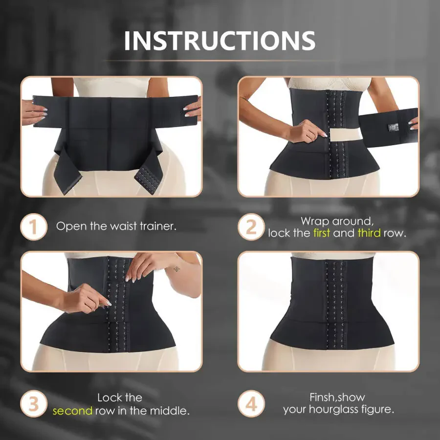 2022 New Style Upgraded Waist Trainer for Women Lower Belly Fat Body Shaper Plus Size Corset Waist Trimmer for Women Under Clothes, Hourglass Postpartum Belly Slimming Band for Workout Yoga Gym Hook - 6