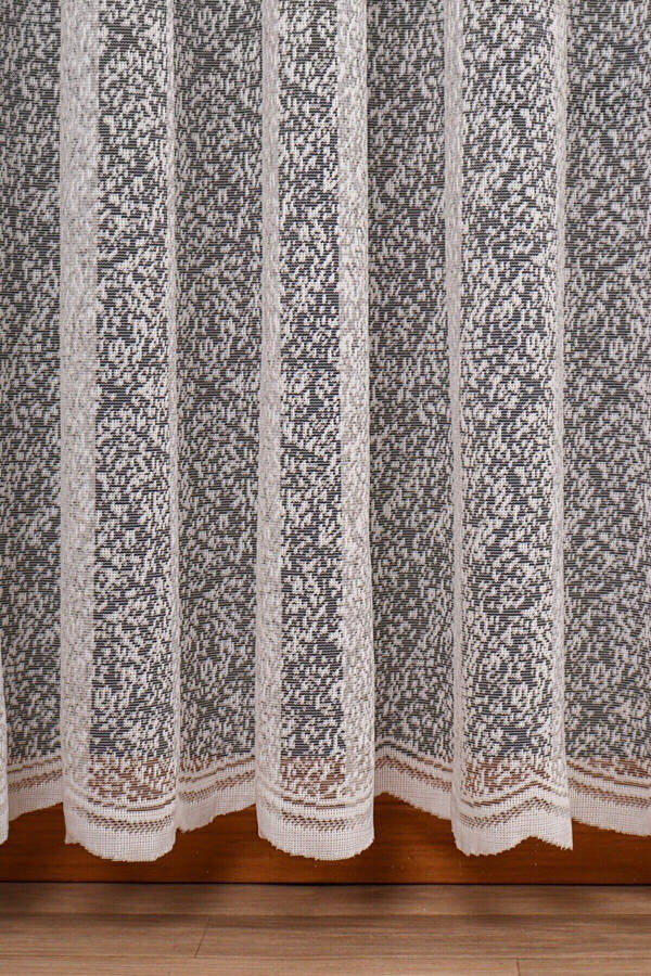 2022 Season Ironless Knit Sand Snowflake Patterned Voile Curtain 1x2 Sparse Pleated - 3