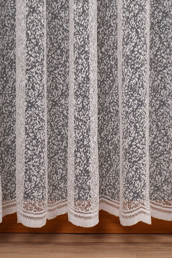 2022 Season Ironless Knit Sand Snowflake Patterned Voile Curtain 1x2 Sparse Pleated - 9