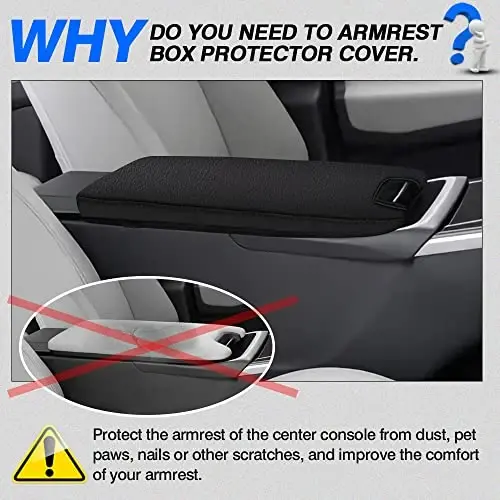 Autorder Center Console Cover for 2023 2024 2025 Toyota bZ4X /Subaru Solterra Accessories Armrest Cover Anti-Scratch Middle Console Pad Leather Armrest Protector - 2