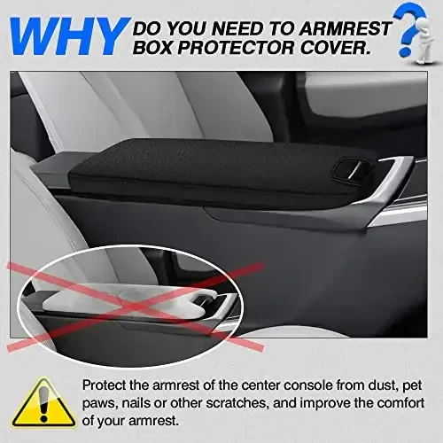 Autorder Center Console Cover for 2023 2024 2025 Toyota bZ4X /Subaru Solterra Accessories Armrest Cover Anti-Scratch Middle Console Pad Leather Armrest Protector - AUTORDER (1)