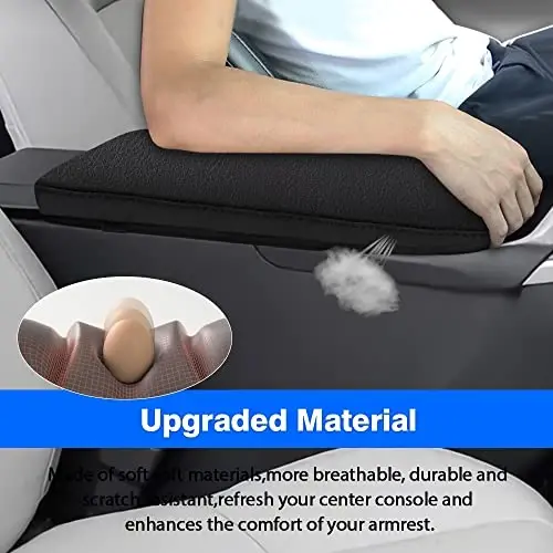 Autorder Center Console Cover for 2023 2024 2025 Toyota bZ4X /Subaru Solterra Accessories Armrest Cover Anti-Scratch Middle Console Pad Leather Armrest Protector - 5