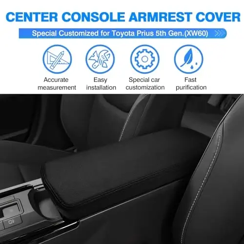 Autorder Center Console Cover for 2023-2025 2026 Toyota Prius Accessories Armrest Cover Anti-Scratch Middle Console Pad Leather Armrest Protector - AUTORDER (1)