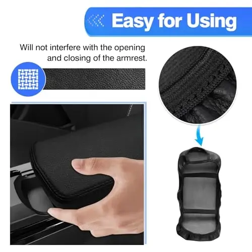 Autorder Center Console Cover for 2023-2025 2026 Toyota Prius Accessories Armrest Cover Anti-Scratch Middle Console Pad Leather Armrest Protector - 5