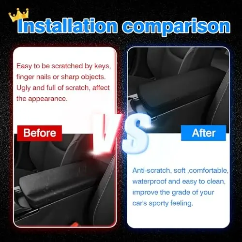 Autorder Center Console Cover for 2023-2025 2026 Toyota Prius Accessories Armrest Cover Anti-Scratch Middle Console Pad Leather Armrest Protector - 6