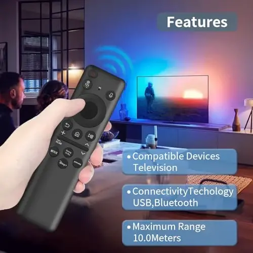 2023 BN59-01432A Solar Voice Replacement for Samsung Remote Control Smart TV with Rechargeable Solar Cell, Compatible with Samsung Neo QLED 8K HDR Ultra HD Smart TVs, VG-TM2360E 