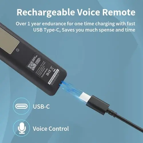 2023 BN59-01432A Solar Voice Replacement for Samsung Remote Control Smart TV with Rechargeable Solar Cell, Compatible with Samsung Neo QLED 8K HDR Ultra HD Smart TVs, VG-TM2360E - 2