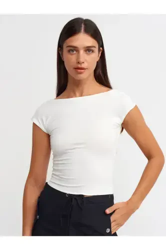 20230 Yelkali ochiq yelkali top - Oq - Oq - DILVIN (1)