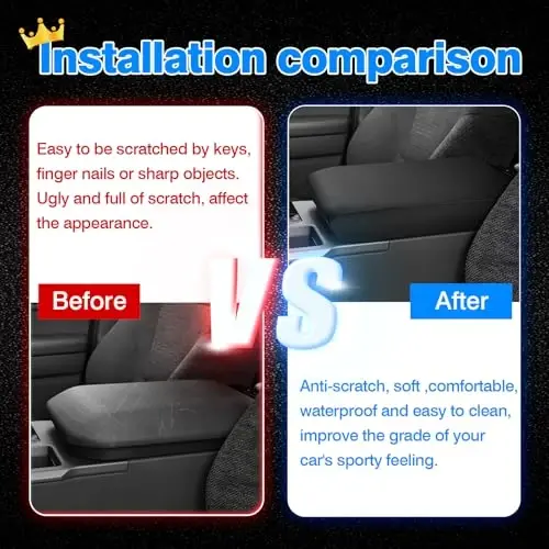 Autorder Center Console Cover for 2024-2025 2026 Toyota Land Cruiser LC250 Accessories Armrest Cover Anti-Scratch Middle Console Pad Leather Armrest Protector - 6