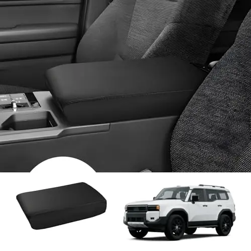 Autorder Center Console Cover for 2024-2025 2026 Toyota Land Cruiser LC250 Accessories Armrest Cover Anti-Scratch Middle Console Pad Leather Armrest Protector 
