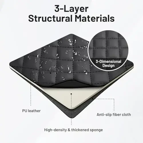 Autorder Center Console Cover for 2024 2025 2026 Toyota Tacoma Accessories Armrest Cover Anti-Scratch Middle Console Pad Leather Armrest Cushion Protector Black - 4