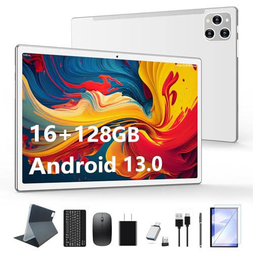 2024 Yil Eng Yangi Planshet Android 13 Planshetlar 10 Dyuym, Planshet 128GB ROM+16GB RAM (8+8 Virtual), 2 ta 1 Planshet Klaviatura bilan, Kuchli Sakkiz Yadroli+13MP Kamera, 1TB TF Kengaytiriladigan, FHD IPS Displey Wi-Fi Planshet Kompyuter - 1