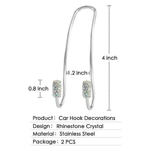 2024 Upgraded Bling Auto Hooks,Car Hangers Organizer Seat Headrest Hooks，Bag Organizers Rack and Hanger, Heavy-Duty Car Seat Hooks, Backseat Storage Hooks, Universal for SUV Truck Vehicle 2 Pack 