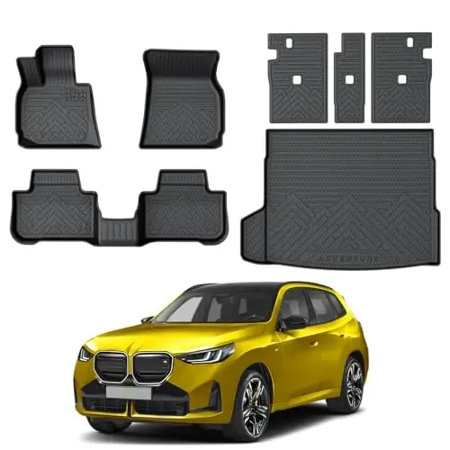 2025 2026 BMW X3 uchun KUST pol va yukxona kovriklari to'plami, X3 aksessuarlari uchun suyanchiq mati bilan barcha ob-havo yukxona qoplamasi, rezina orqa yukxona va orqa o'rindiq himoyasi - 1