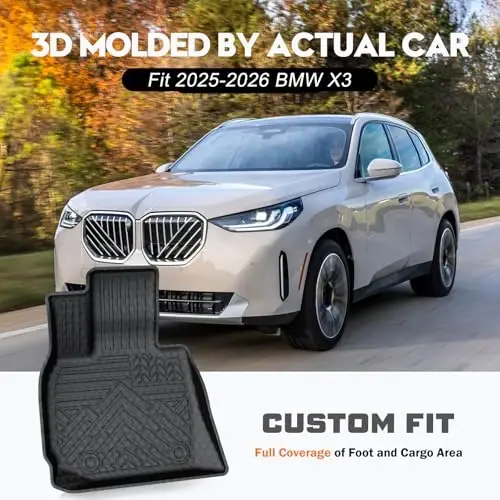 2025 2026 BMW X3 uchun KUST pol va yukxona kovriklari to'plami, X3 aksessuarlari uchun suyanchiq mati bilan barcha ob-havo yukxona qoplamasi, rezina orqa yukxona va orqa o'rindiq himoyasi - 2