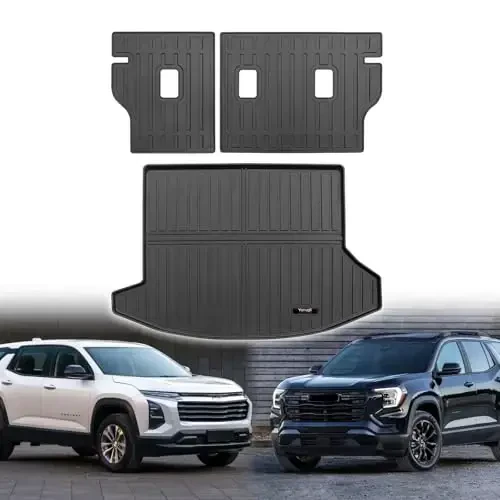 for 2025 2026 Chevy Equinox/GMC Terrain Cargo Mats Liner and Backrest Mats TPE All Weather Rubber Protection Mats for Chevy Equinox Accessories (for 2025 2026 Chevy Equinox Cargo Mats+Backrest Mat) - YONUGLI
