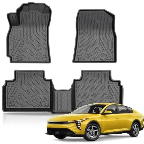 2025 2026 Kia K4 Sedan için KUST Paspaslar, Tüm Hava Koşullarına Uygun Ön Arka 2 Sıra Araç Paspasları, K4 Aksesuarları İçin Kaymaz TPE Kauçuk Yükseltilmiş Kenar 