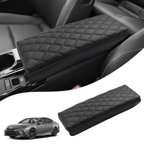 Autorder Center Console Cover for 2025-2026 Toyota Camry Accessories Armrest Cushion Cover Nappa Leather Middle Console Covers Camry Console Cushion Pad Anti-Scratch - AUTORDER