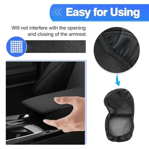 Autorder Center Console Cover for 2025-2026 Toyota Camry Accessories Armrest Cover Anti-Scratch Middle Console Pad Leather Armrest Protector - 5