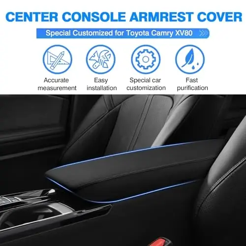 Autorder Center Console Cover for 2025-2026 Toyota Camry Accessories Armrest Cover Anti-Scratch Middle Console Pad Leather Armrest Protector - 2
