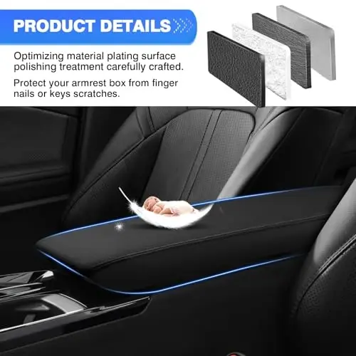 Autorder Center Console Cover for 2025-2026 Toyota Camry Accessories Armrest Cover Anti-Scratch Middle Console Pad Leather Armrest Protector - 4