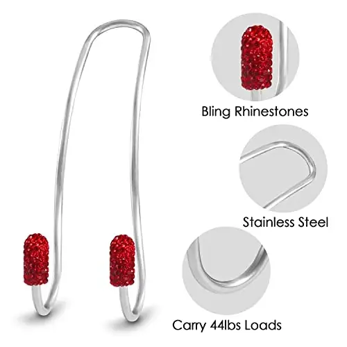 2025 Bling Auto Hooks,Car Hangers Organizer Seat Headrest Hooks，Bag Organizers Rack and Hanger, Heavy-Duty Car Seat Hooks, Backseat Storage, Universal for SUV Truck Vehicle 2 Pack - 4