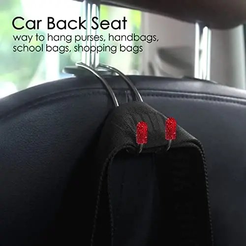 2025 Bling Auto Hooks,Car Hangers Organizer Seat Headrest Hooks，Bag Organizers Rack and Hanger, Heavy-Duty Car Seat Hooks, Backseat Storage, Universal for SUV Truck Vehicle 2 Pack - GUOORD (1)