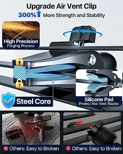2025 Ultimate Car Phone Mount【80+LBS Strongest Suction & Military-Grade】【Patent & Safety Certs】 Cell Phone Holder Truck Stand for Dashboard Windshield Vent for iPhone 16 Pro Max 15 14 (Dark Blue) - 3