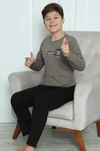 20418-raqamli o'g'il bolalar uchun paxtadan tikilgan pijama - 4