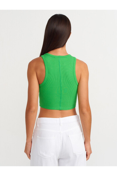20820 Dikiş Efektli Crop Top-Yeşil - Yeşil - DILVIN (1)