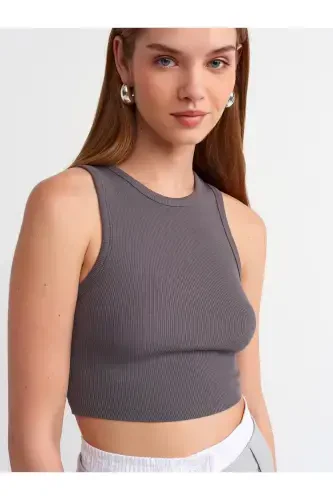 20820 Tikuv Effektli Crop Top-Tutunrang-Tutunrang - 3