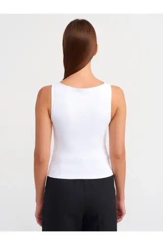 20827 Ruffled Sleeveless Top - White - DILVIN (1)