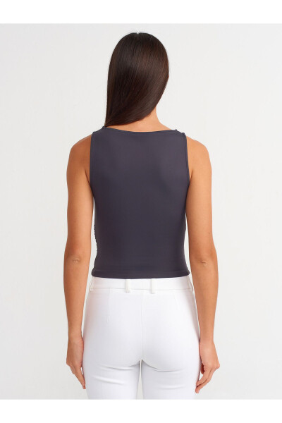 20827 Sleeveless Ruched Top - Anthracite - 14