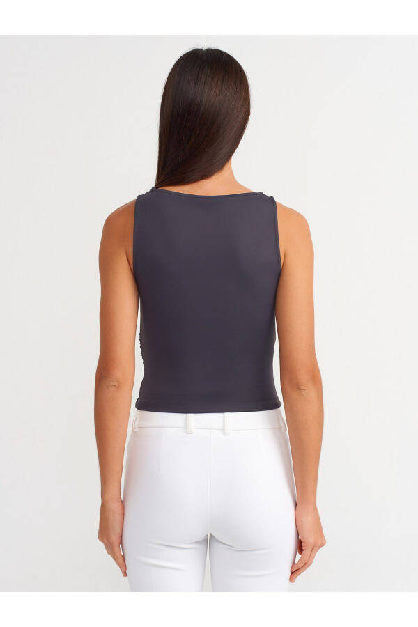 20827 Sleeveless Ruched Top - Anthracite - 14