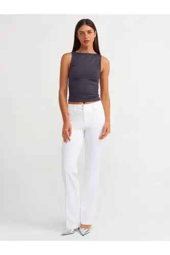 20827 Sleeveless Ruched Top - Anthracite - 3