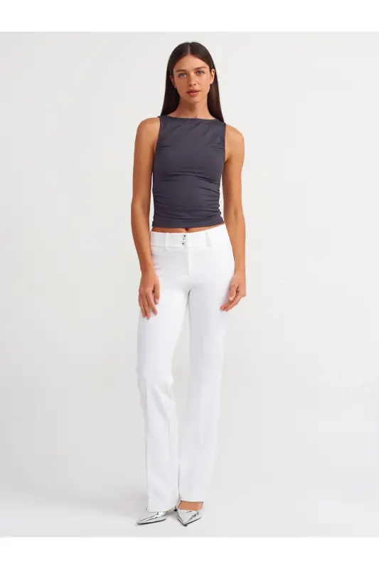 20827 Sleeveless Ruched Top - Anthracite - 3