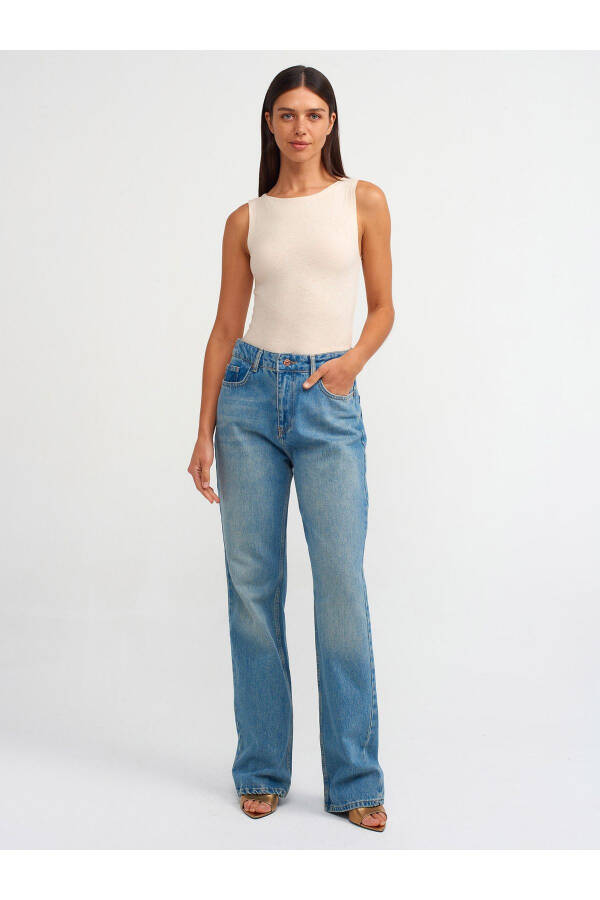 20847 Boat Neck Sleeveless Top - Beige Melange - 3