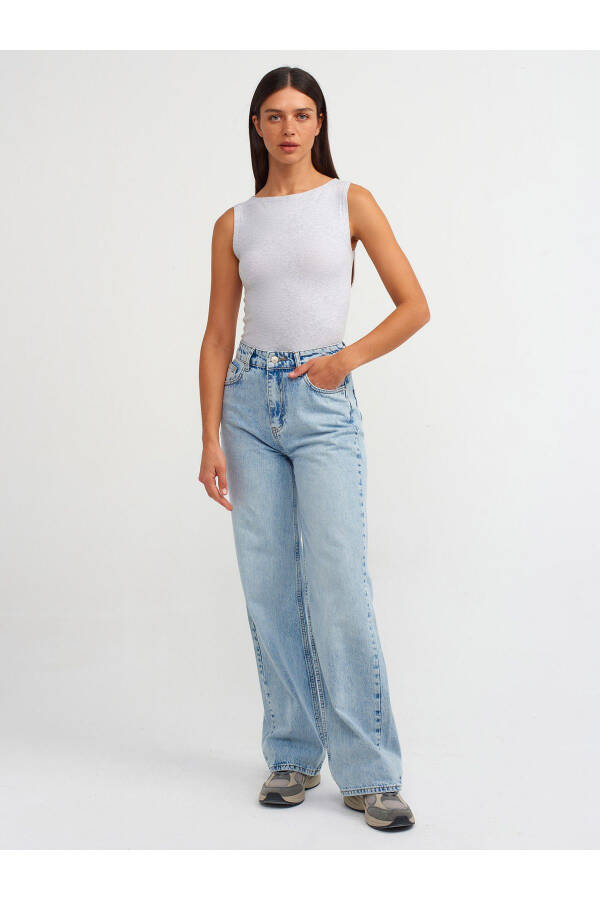 20847 Boat Neck Sleeveless Top - Grey Melange - 15