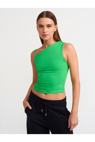 20861 Nosimmetrik Burmalarli Top - Yashil - DILVIN