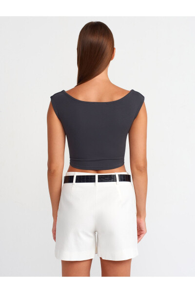 20869 Qayiq Yoqa Crop Top - Antrasit - DILVIN (1)