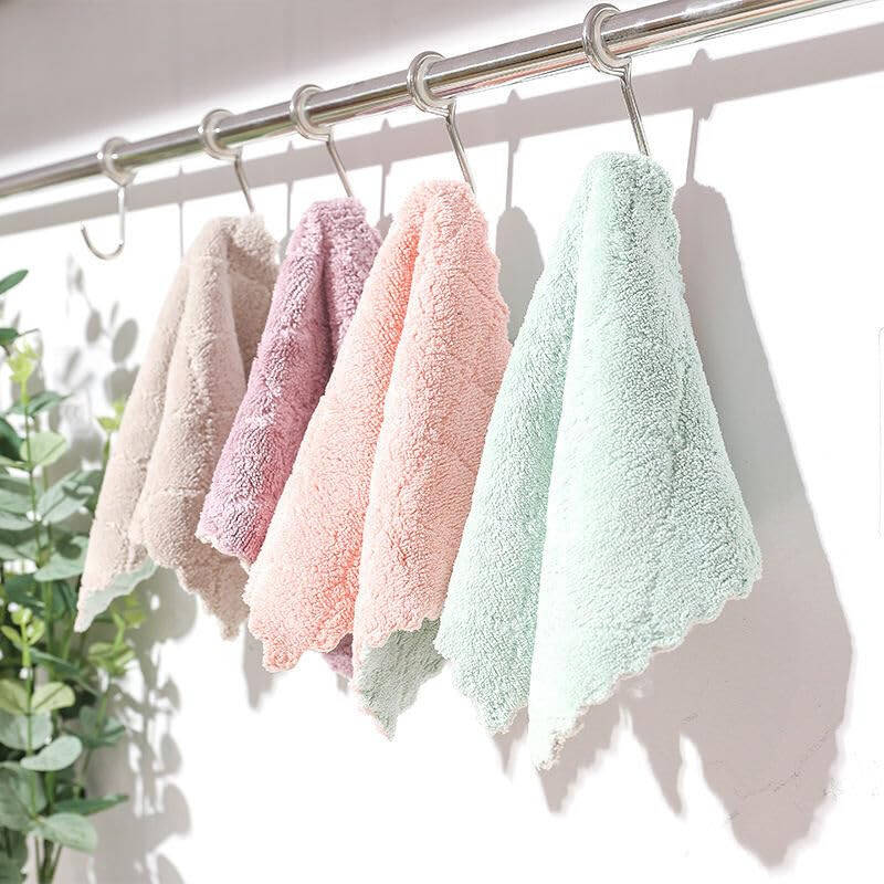 20 Pack Cleaning Cloth Kitchen Cloth, Dish Towels Super Absorbent Coral Velvet Dishtowels, Microfiber Premium Soft Tea Towels, Quick Dry Rags, Multipurpose Reusable Washcloths, Non-Stick Oil Cloths. - 7