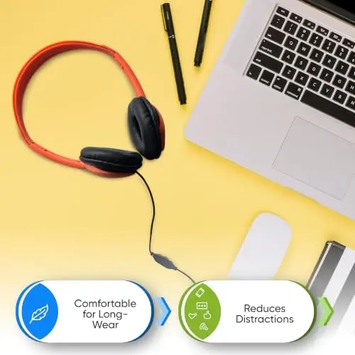 20 Pack Bulk Wired On-Ear Leather Headphones with 3.5mm Connector and Remote Control for Volume, Multi - BULKTECH (1)