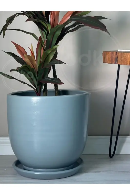 20liter Classic Flowerpot with Saucer 30cmx30cm Smoky - SMOKY - 3