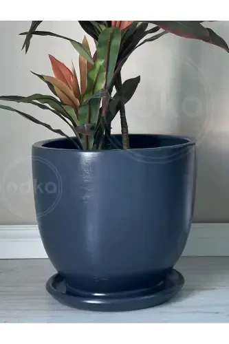 20liter Classic Pot with Saucer 30cmx30cm Anthracite Color-Anthracite - 3