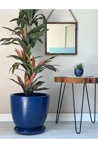 20litre Classic Pot with Saucer 30cmx30cm Night Blue-Night Blue - 1