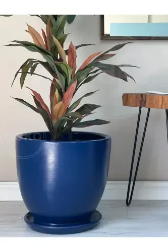 20litre Classic Pot with Saucer 30cmx30cm Night Blue-Night Blue - ODKA (1)